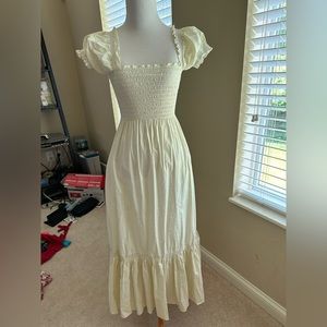 Like new La Ligne Arielle dress in size XS cotton white cream yellow